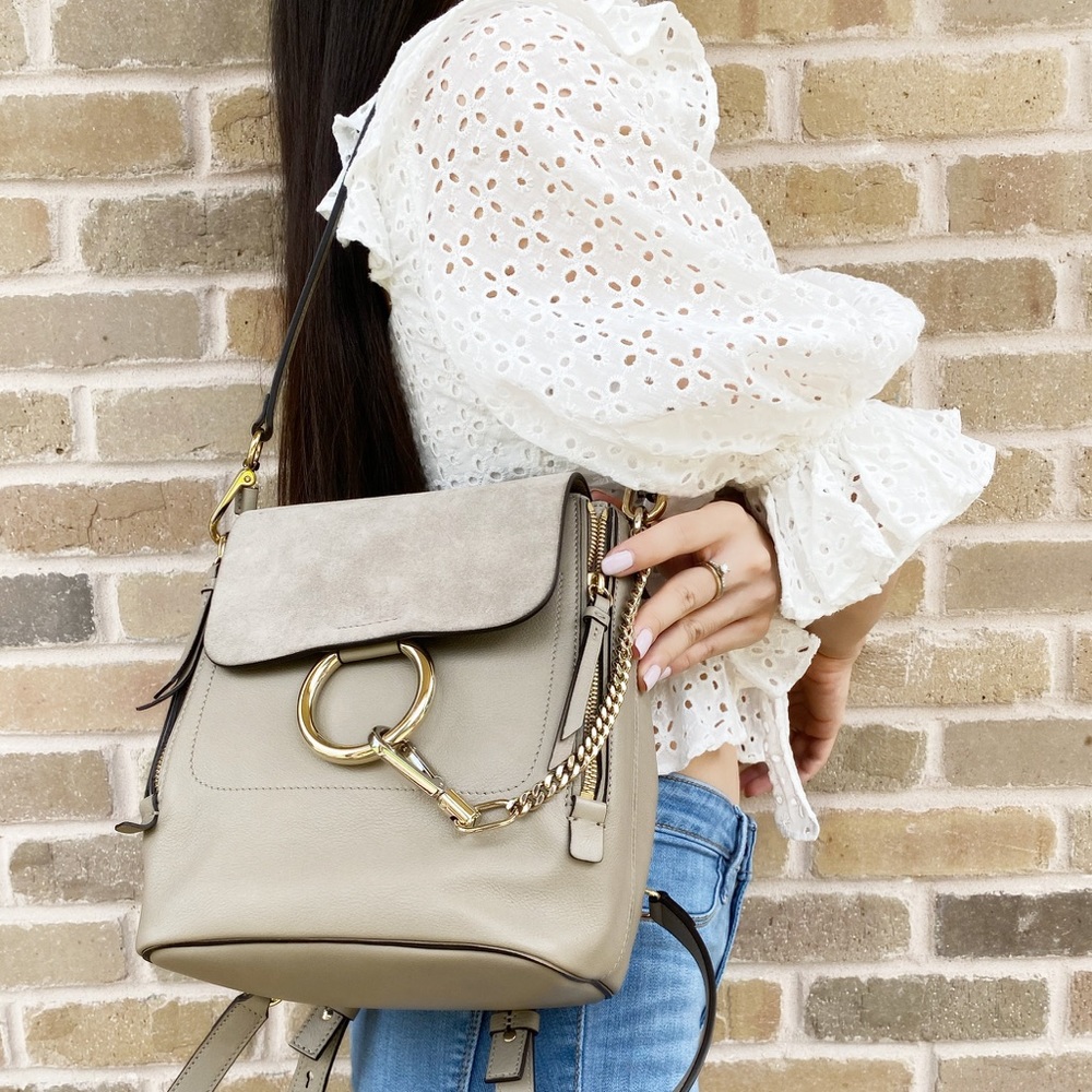 SOLD 😭 Chloe Faye Backpack Grey Suede Leather - Picture 2 of 8